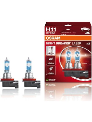 Wishora Store H11%150 Fazla Işık Night Breaker Laser 12V
