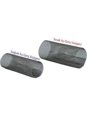 Wishora Store Uzun Tip Kombi Pislik Tutucu Filtresi 2 Li Takım (Sıcak + Soğuk Su) - Petek Kombi Bakımı Filtre Süzgeç Tamiri - Kombi Bağlantı Seti Tamir Süzgeci