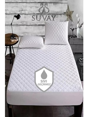 Wishora Store Kapitone Fitted Su Sıvı Geçirmez Alez Tek ve Çift Kişilik Kapitoneli Pamuklu Yatak Alezi 9 Ebat (90X190)