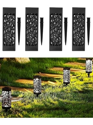 Wishora Store 4'lü Set Güneş Enerjili Solar, Gün Işığı, Yürüyüş Yolu Bahçe Işıkları, Güneş LED Işıkları, Bahçe, Teras, Çim, Havuz, Yol Için Peyzaj Aydınlatması