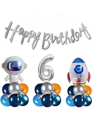 Wishora Store Temali Doğum Günü Balon Zincir Set, 6