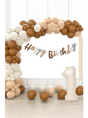 Wishora Store Gitti Retro Renkler Büyük Balon Zincir ve Doğum Günü Seti (1)