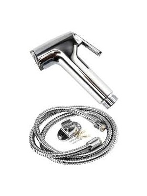 Wishora Store Yapı Krom Taharetmatik Şattaf Sprey Seti - Tuvalet Spreyi (El Duşu + Ayaklık + Spiral Hortum G1/2 -G3/8)