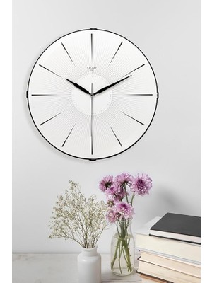 Wishora Store Çubuk Rakam Krem Zeminli Bombelı Duvar Saati 35 cm