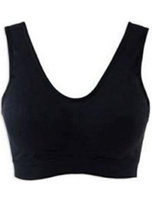 Sistina Ozlstor Siyah Dikişsiz Kadın Pedli Sütyen Korse - 704 - Beden L