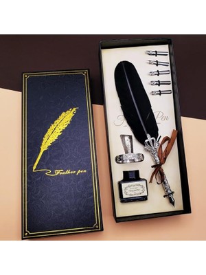 Wishora Store Hokka Kalem Seti Dekoratif Hediyelik Siyah