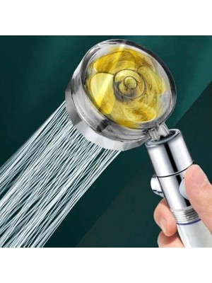 Wishora Store Turbo Pervaneli 360 Derece Döner Start Stop Tuşlu Duş Başlığı - Masaj Etkili Yüksek Basınçlı El Duşu