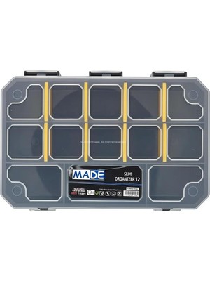 Wishora Store Made Slim Organizer 12 Bölmeli, Şeffaf, Düzenleyici Kutu, Polipropilen Malzeme, Çekmece Içi ve Masaüstü Kullanım Için, Hafif Taşınabilir, Saklama Kutusu (2 Adet)