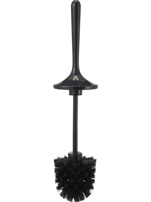 Wishora Store M-E07-06-P Lima Tuvalet Fırçası, Krom Dekorlu, Siyah, Standart