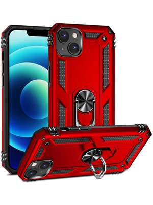 Alpsa Teknoloji iPhone 14 Plus Uyumlu Alps Vega Kapak-Kırmızı