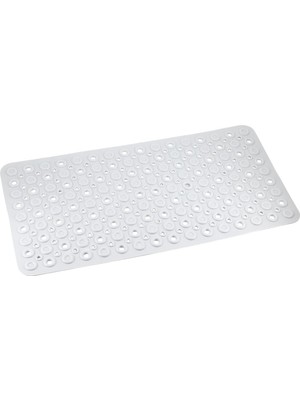 Wishora Store Mark Premium Serisi Banyo - Küvet Içi Kaydırmaz Vantuzlu Oluklu Desenli Diktördgen Paspas 67,5 x 34,5 Cm, Beyaz