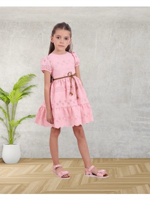Queen Kids Queenkids Kız Çocuk M0799 Fisto Elbise Pembe