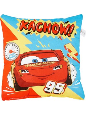 Wishora Store Disney Cars Fast Lisanslı Karakter BASKILI%100 Pamuk Kırlent, Çok Renkli, 45X45 cm
