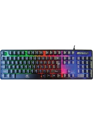 Wishora Store KBL707 Mekanik Hisli Rgb LED Arka Işıklı Şeffaf Gaming Oyuncu Klavye