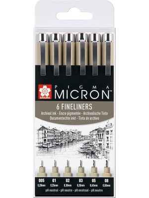 Wishora Store Pıgma Mıcron Fineliner Set (6 Kalem, Siyah)