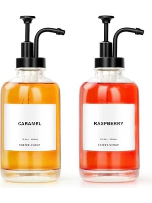 Wishora Store Home 2'li 500 ml Cam Sıvı Sabunluk ve Losyonluk Seti – Yüksek Kaliteli Krom Başlık, Şık Tasarım, Çok Amaçlı Kullanım Için: Kahve Şurubu, Sıvı Yağ, Sirke, Losyon ve Sıvı Sabun (Siyah, Yuvarlak)