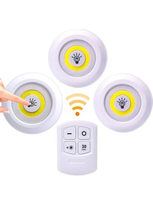 Wishora Store Işık, Yapışkan, Kablosuz Aydınlatma Için, 3 Led, Pille Çalışan, Kablosuz, Iç Mekan, Dolaplar, Mutfak, Yatak Odası, Prizsiz Banyo Için