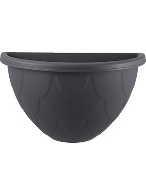 Wishora Store DD03 Damla Duvar Saksısı Askı Aparatlı 34,5cm, 3.4 Litre Antrasit