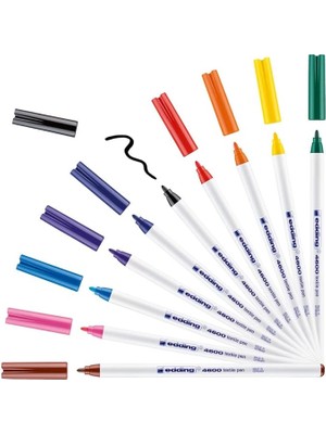 Wishora Store 4600 Tekstil Kalemi - 10 Renk Seti (Temel) - Yuvarlak Uç 1 mm