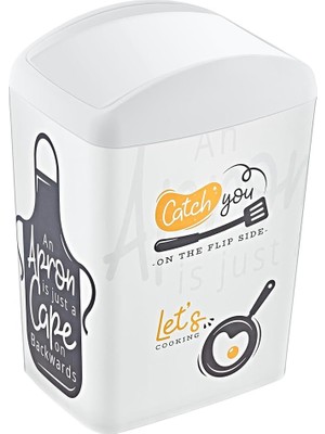 Wishora Store Soft Resimli Çöp Kutusu Döner Kapak 5 Lt Catch You