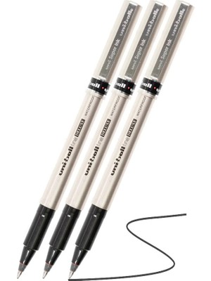 Artlantis Siyah Pilot Kalem UB-177 Fine Deluxe 3 Adet Uniball Pilot Kalem 0.5 mm Roller Uçlu Pilot Kalem Ince Uçlu Likit Mürekkep