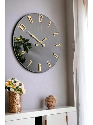 Wishora Store 41 cm Gerçek Ayna Pleksi Rakam Dekoratif Duvar Saati