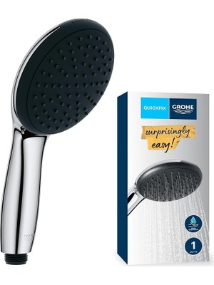 Wishora Store Vitalio Start 110 El Duşu, 1 Akışlı Yağmur Duşu, 110MM Yuvarlak Duş Başlığı, Kireç Önleyici Sistem, Krom, 27940001