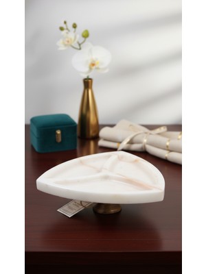 Montdekor El Yapımı Mermer Taşlı Tabak (20x20x15 cm)