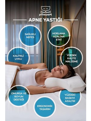 Wishora Store Uyku Apnesine Özel Ergonomik Destek Yastığı, Rahat ve Kesintisiz Uyku,kolay Nefes Alıp Verin