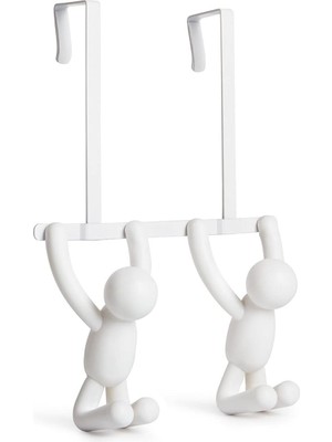 Wishora Store 1004260-660 Çift Kancalı Buddy Kapı Portmantosu, Plastik, Beyaz, 21,6 x 30,5 x 10,8 cm