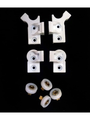 Wishora Store Duşakabin Kapı Parçası Duşakabin Plastik Yedek Parça 2 Adet Alt 2 Adet Üst 4 Adet Teker