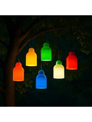 Wishora Store Adet Renkli Ağaç Aydınlatma Feneri – E27 Duy, IP54 Dış Mekan Bahçe Lambası, Ampulsüz (Kırmızı, Sarı, Mavi, Turuncu, Yeşil, Beyaz)