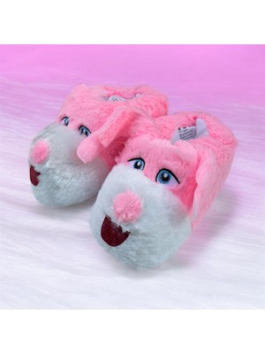 İpek Ipek Kadın Köpek Figürlü Peluş Pofuduk Panduf