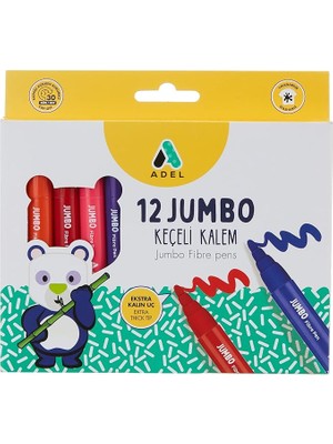 Wishora Store Jumbo Keçeli Kalem, 12 Renk