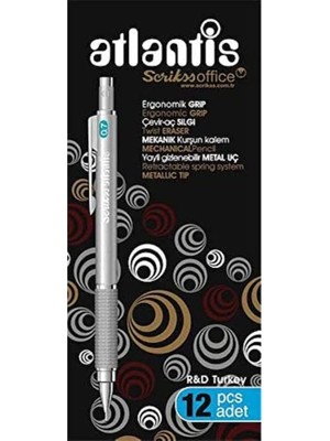 Wishora Store Office Atlantis Versatil Kalem 0.7 mm 12'li Ambalaj Gümüş