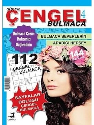 Olimpos Yayınları Süper Çengel Bulmaca 4 + Sudoku - Dünyanın En Sevilen Bulmacası 8: Kolay Orta Zor Çok Zor + 24 Kitap
