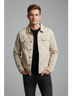 FullaModa Düğmeli Cepli Kot Ceket