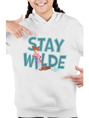 Fuddy Moda Stay Wilde Fox Baskılı Kapüşonlu Çocuk Sweatshirt, Unisex Zootopia Temalı Hoodie