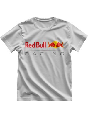 Redbull Racing Baskılı Siyah Beyaz Kaliteli Unisex T-Shirt