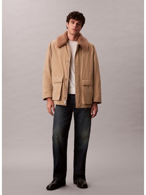 Calvin Klein Jeans Hardal Erkek Mont LV04RD516GYSN Ls Detachable Fur Col
