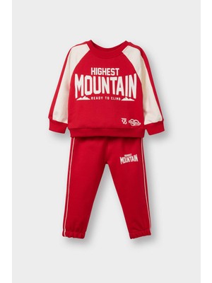 DeFacto 2'li Takım Baskılı Sweatshirt Eşofman Altı Erkek Bebek G6299A526SP