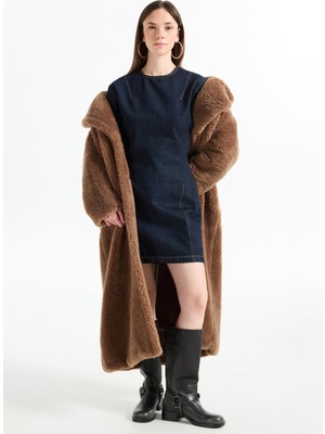 Guess Kahve Kadın Kaban Eugenie Kadın Kürk