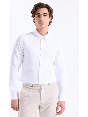 Altınyıldız Classics Tailored Fit Gömlek Yaka Beyaz Erkek Gömlek ACE201261182_BYZ