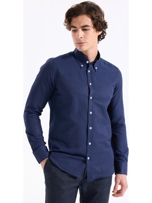 Altınyıldız Classics Tailored Fit Gömlek Yaka Lacivert Erkek Gömlek ACE201261182_LAC