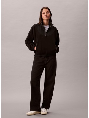 Calvin Klein Jeans Siyah Kadın Bisiklet Yaka Standart Sweatshirt LV047D231GUB1