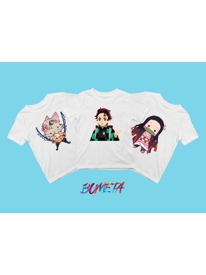 Bumeta Anime Cute Karakter Baskılı Çocuk Tişört 3’lü Set