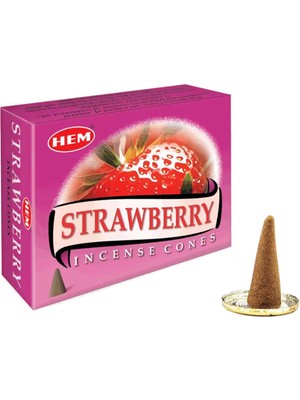 cosangroup Hem Strawberry Fresa Piramit Konik Tütsü – 12 Paket x 10 Adet (Toplam 120 Konik)