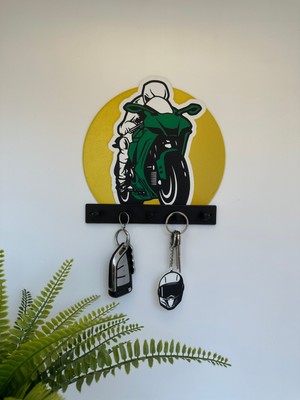 3dpazarıcom 3D Dekoratif Motorcu Anahtar Askılığı V6
