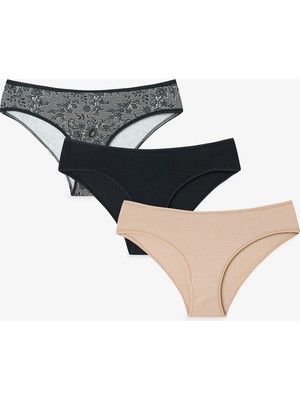 Penti Fancy Spirit Dantelli Normal Bel 3'lü Slip Külot