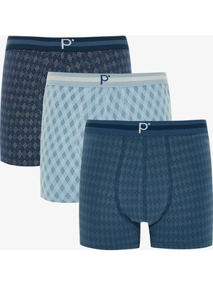 Penti Erkek Ekose Desenli 3'lü Boxer
